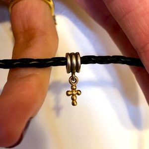 Pandora gold dangle cross charm